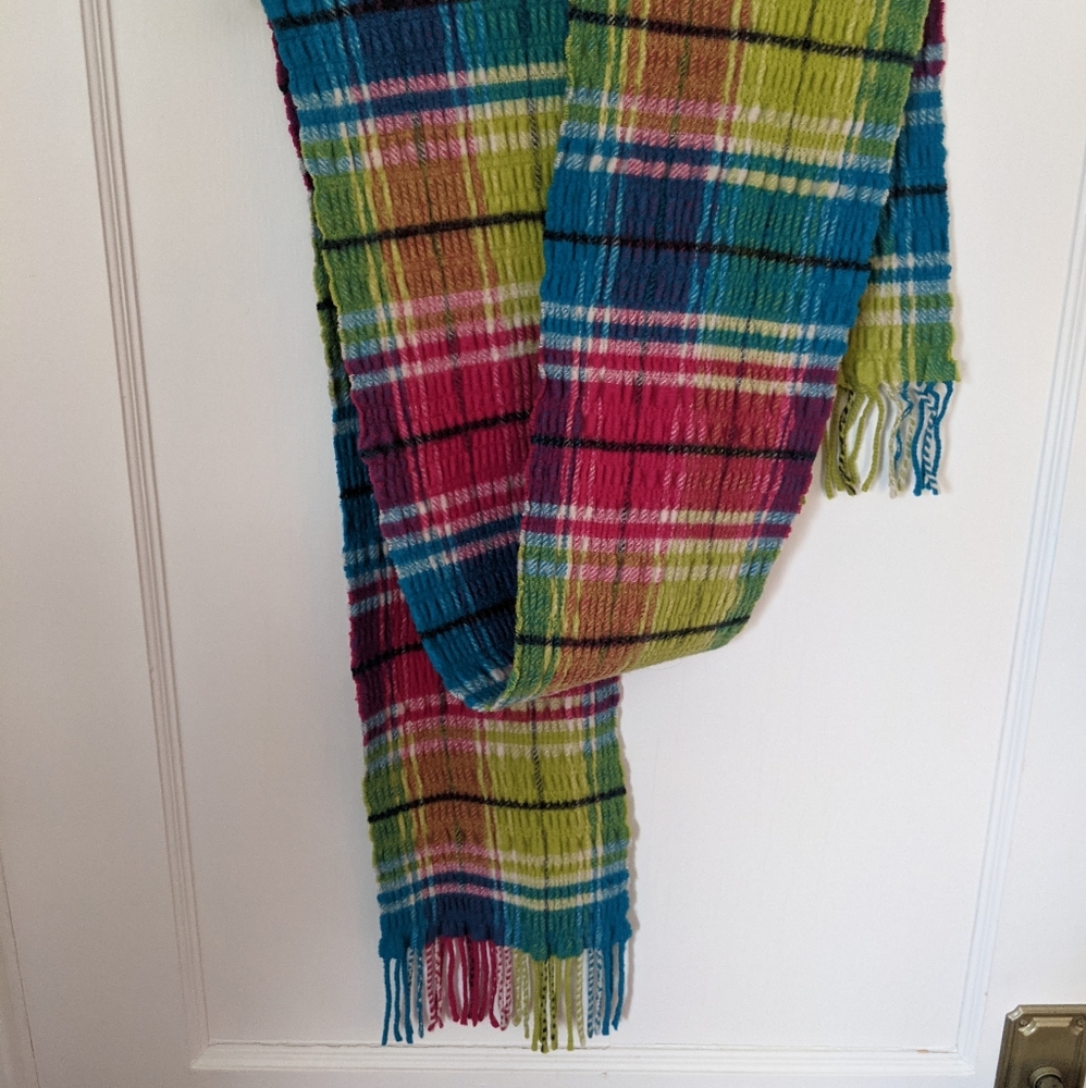 Burberry Multi Color Plaid Textured Scarf